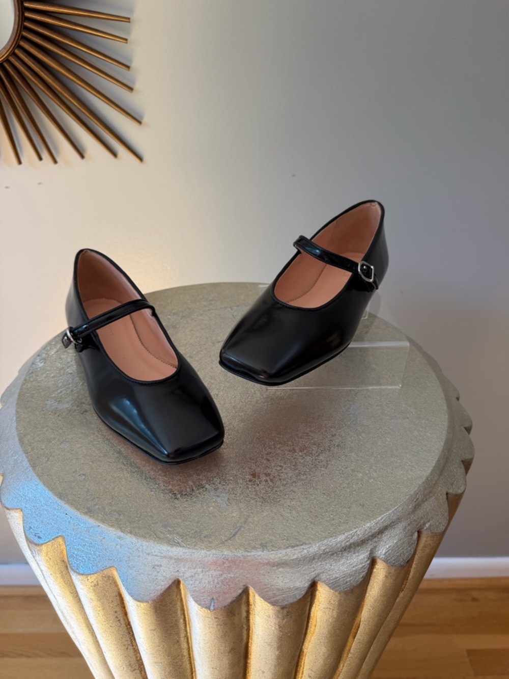 J. Crew - Black Soft SpazzoMary Jane Flats with Square Toe